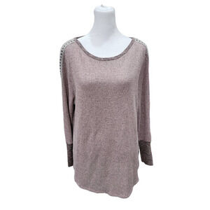 Soft Surroundings Bailey Waffle Knit Thermal Long Sleeve Pullover Tunic‎ Size L